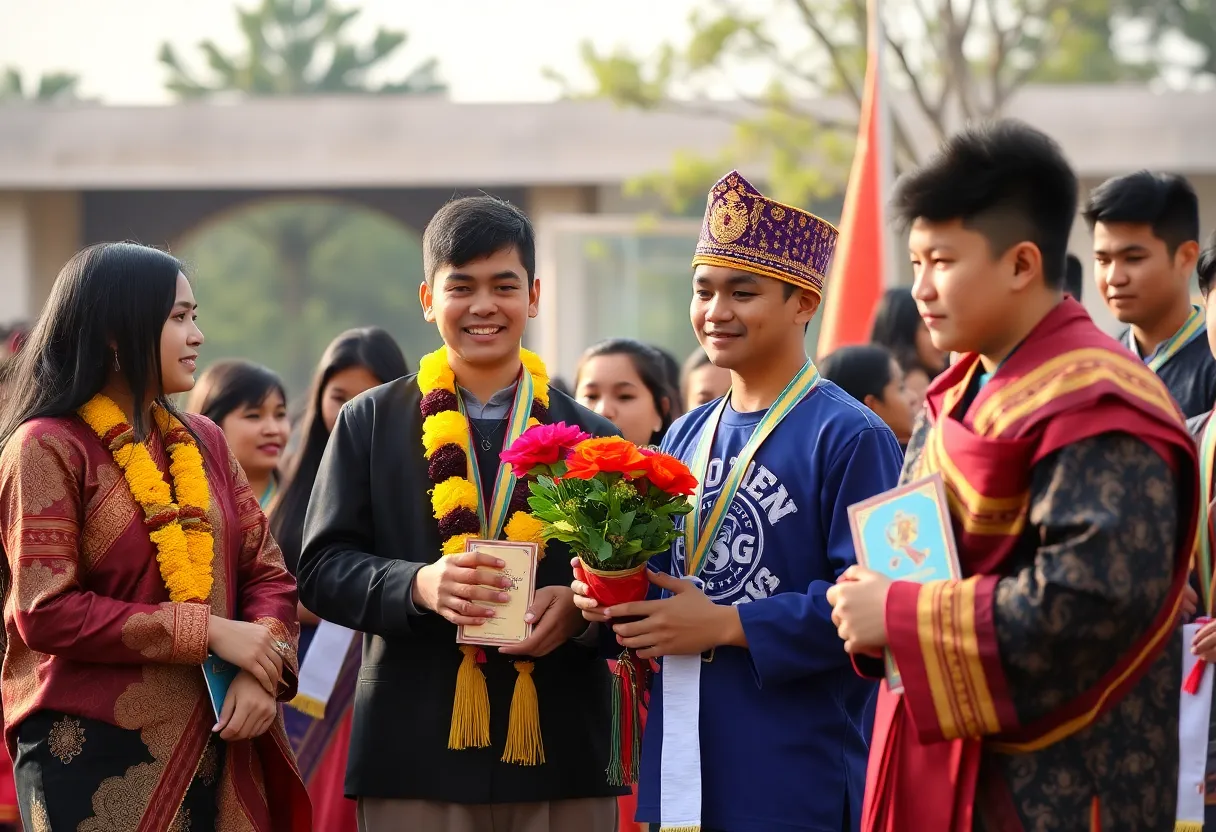 Ceremony honoring Terence Crawford by Omaha Tribe