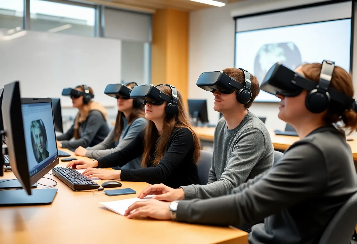 Students engaging in virtual reality training at Omaha