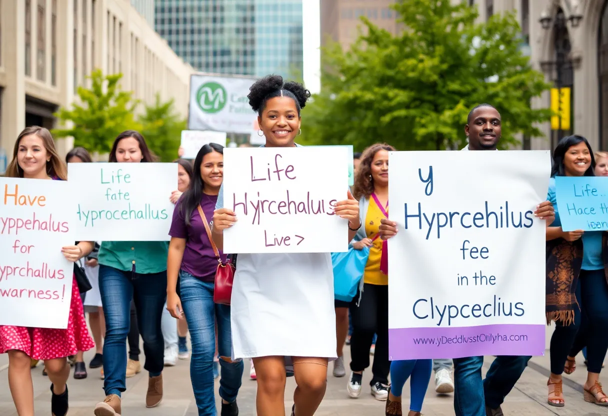 Participants walking in the Omaha WALK to End Hydrocephalus event.