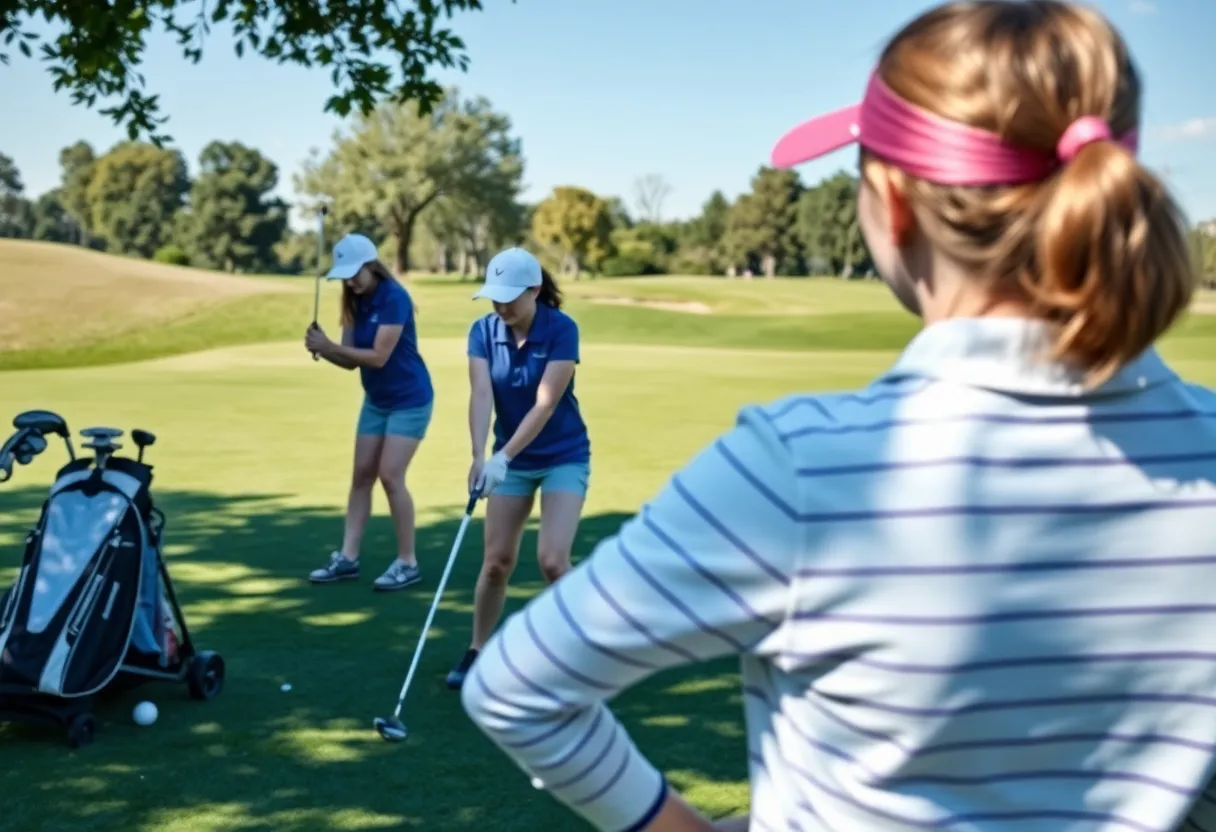 Omaha Westside girls golf team playing on the golf course