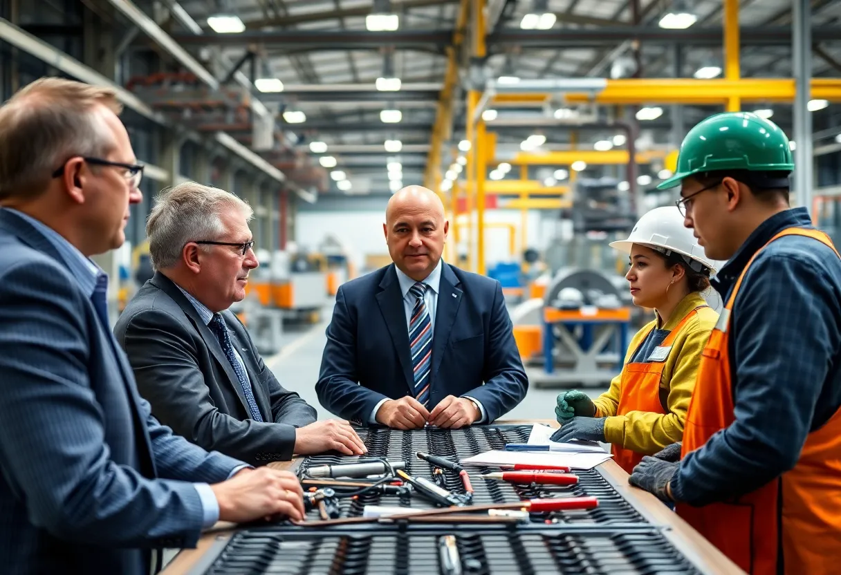 Business leaders discussing manufacturing strategies at the Omaha summit