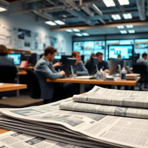 Employees at the Omaha World-Herald working on digital platforms.
