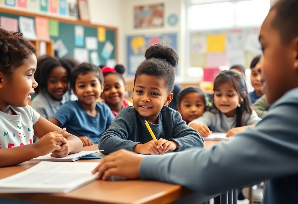 Students celebrating the Blue Ribbon award at Omaha Public Schools