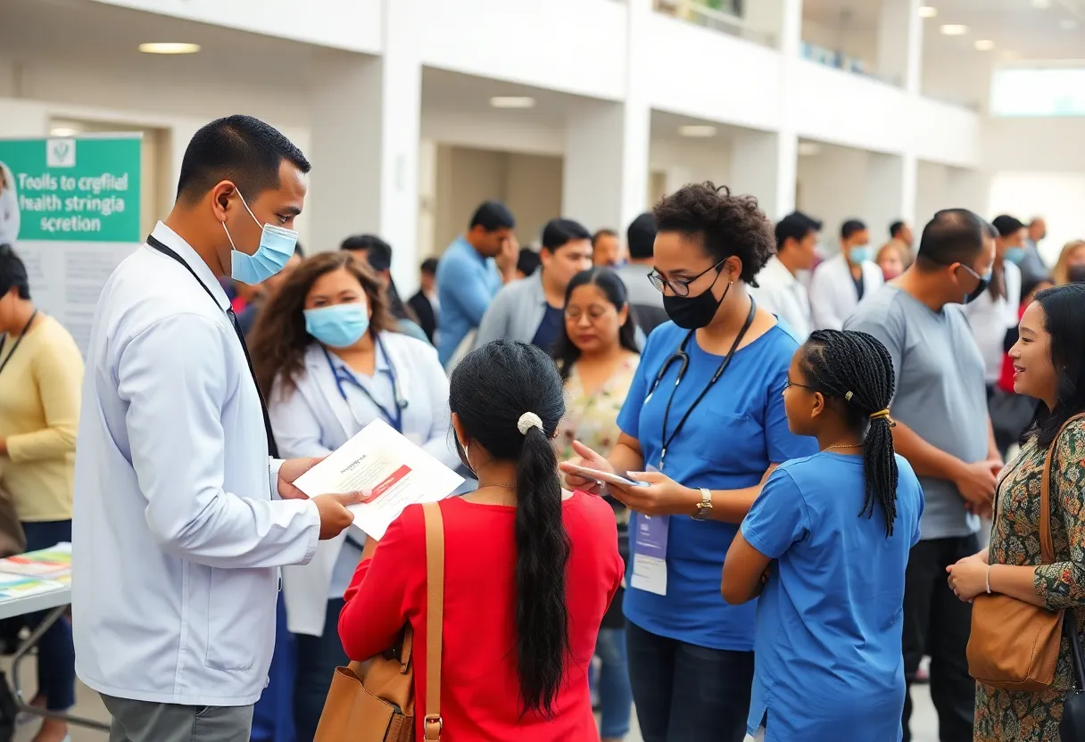 Participants receiving free cancer screenings at the One-Stop Cancer Shop event