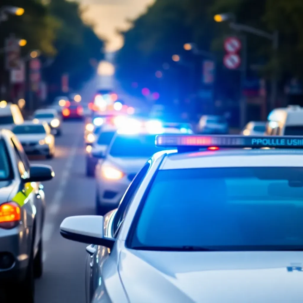 Emergency vehicles at the scene of a police chase in North Omaha