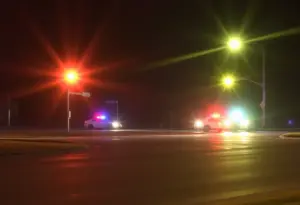 Emergency responders at the scene of a hit-and-run accident in Sarpy County.
