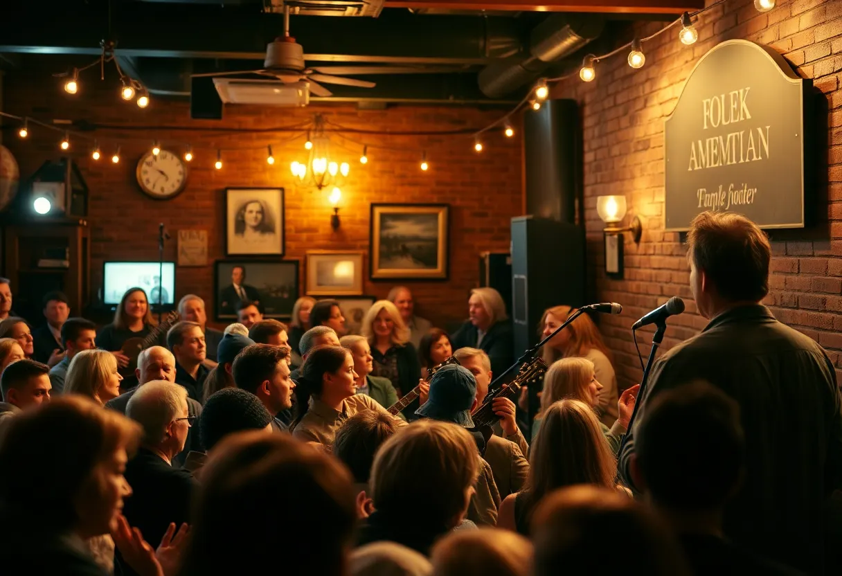 Audience enjoying a concert by Sierra Ferrell at The Waiting Room Lounge in Omaha.