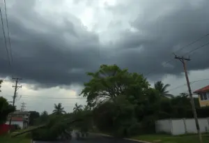 Thunderstorm over Omaha causing power outages
