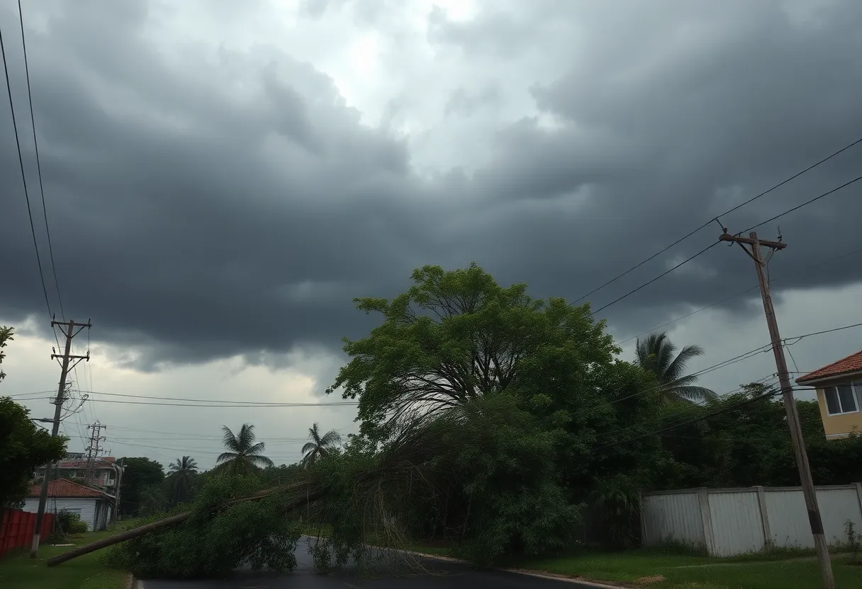 Thunderstorm over Omaha causing power outages