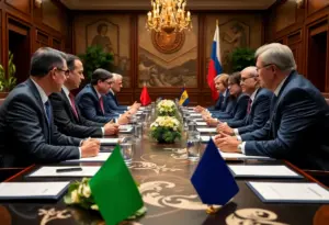 Meeting showcasing discussions between leaders on agriculture and trade.