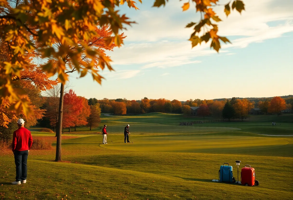 UNI Women's Golf team practicing on the beautiful Pacific Springs Golf Course