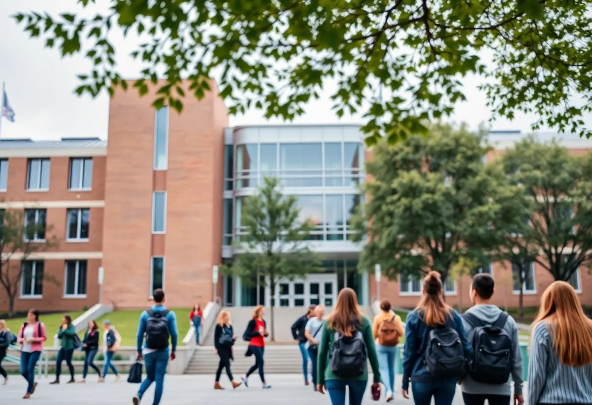 View of the University of Nebraska campus showcasing administrative buildings.