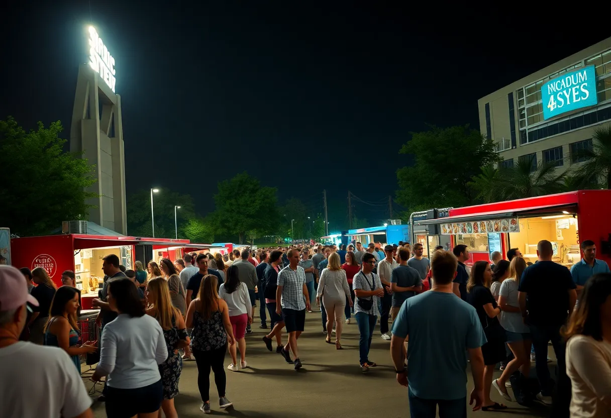 Crowd enjoying the Under the Lights event at University of Nebraska Omaha