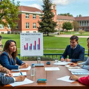 Faculty and students participate in UNL budget hearings.