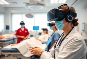 Healthcare professionals engaging in training at the new simulation lab