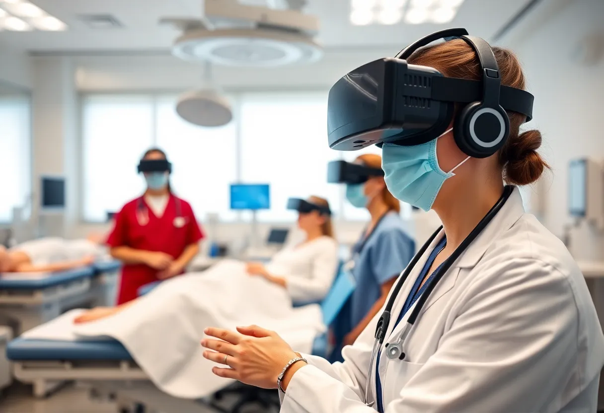 Healthcare professionals engaging in training at the new simulation lab