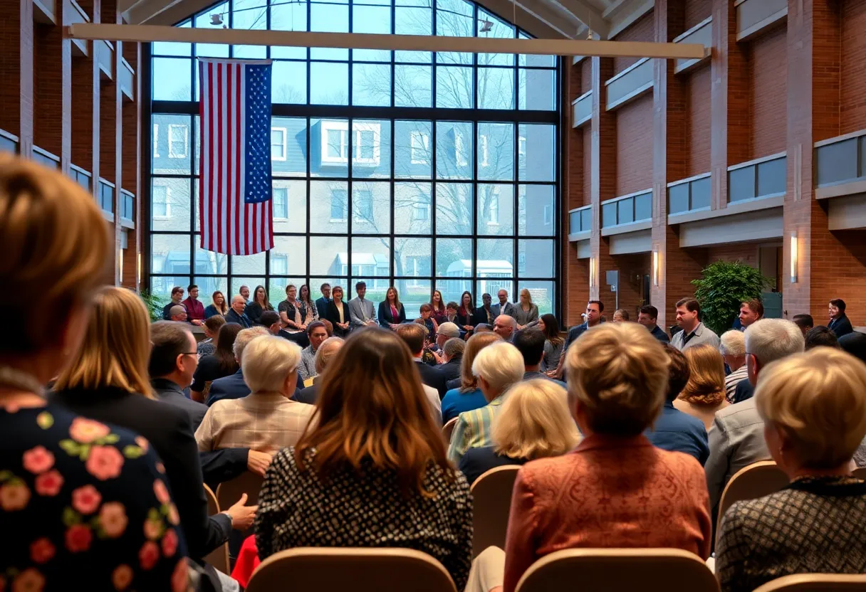 A gathering of healthcare professionals at a memorial event for Dr. Audrey Nelson.