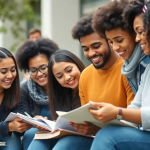 Students from diverse backgrounds studying on the University of Nebraska Omaha campus