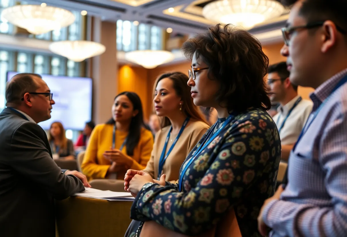 Participants at UNO's European Studies Conference discussing key issues.