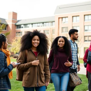 Students at UNO campus showcasing diversity and engagement
