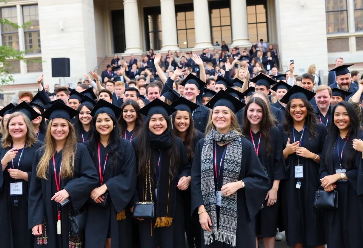Participants at UNO's Wear Black, Give Back fundraising event