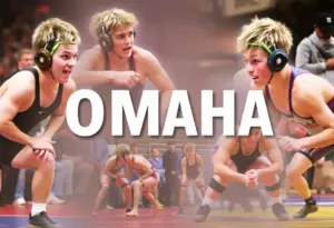 Wrestling action featuring local recruits from UNO