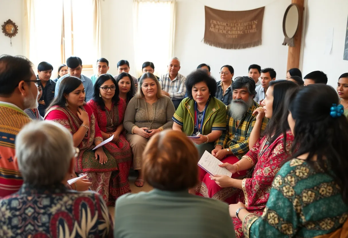 Audience attending a talk on Indigenous narratives